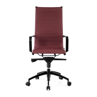 fauteuil de bureau rouge structure noire similicuir simil cuir accoudoirs fixes 3