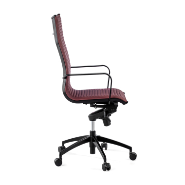 fauteuil de bureau rouge structure noire similicuir simil cuir accoudoirs fixes 6