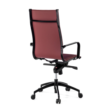 fauteuil de bureau rouge structure noire similicuir simil cuir accoudoirs fixes 7