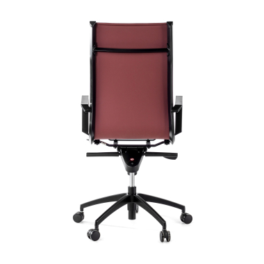 fauteuil de bureau rouge structure noire similicuir simil cuir accoudoirs fixes 9