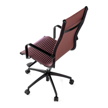 fauteuil de bureau rouge structure noire similicuir simil cuir accoudoirs fixes 8