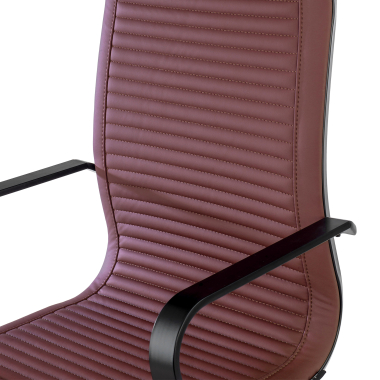 fauteuil de bureau rouge structure noire similicuir simil cuir accoudoirs fixes 4