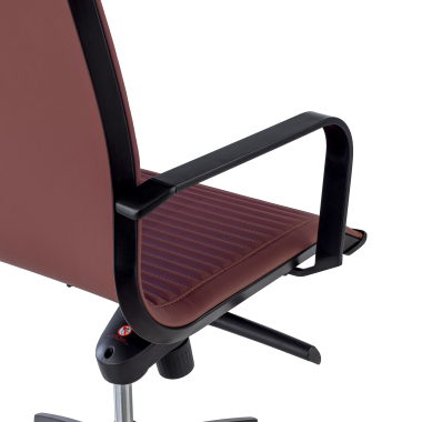 fauteuil de bureau rouge structure noire similicuir simil cuir accoudoirs fixes 5