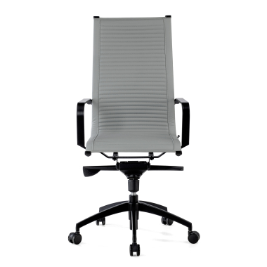fauteuil de bureau gris structure noire similicuir simil cuir accoudoirs fixes 3
