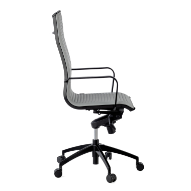 fauteuil de bureau gris structure noire similicuir simil cuir accoudoirs fixes 4