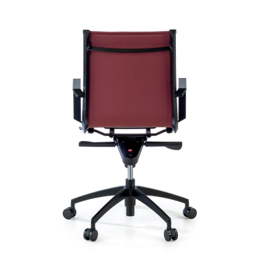 fauteuil de bureau rouge structure noire similicuir simil cuir accoudoirs fixes 9