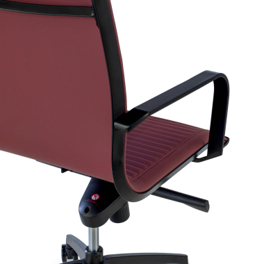 fauteuil de bureau rouge structure noire similicuir simil cuir accoudoirs fixes 6