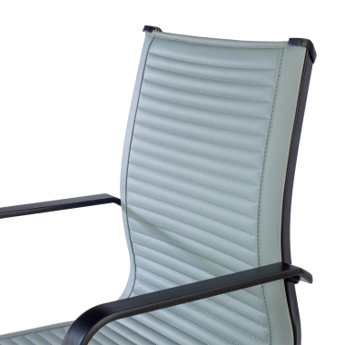 fauteuil de bureau gris structure noire similicuir simil cuir accoudoirs fixes 5