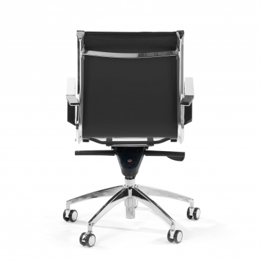 fauteuil de bureau noir structure chromee similicuir simil cuir accoudoirs fixes 7