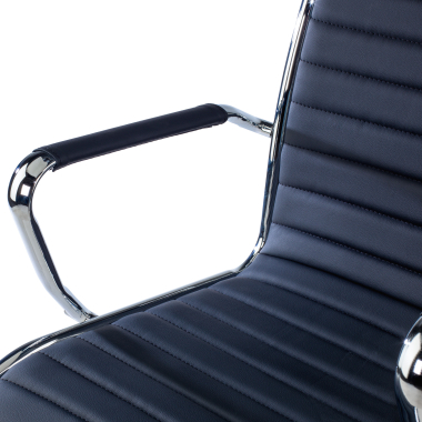 chaise de bureau noir dossier haut simil cuir accoudoirs fixes 6