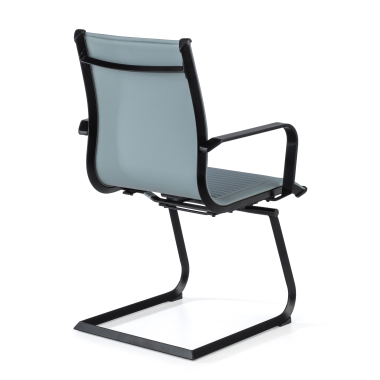 chaise de conference gris structure noire similicuir simil cuir accoudoirs fixes 6