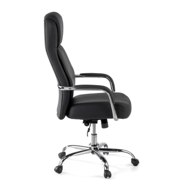 fauteuil de bureau noir deluxe simil cuir accoudoirs rembourres 4