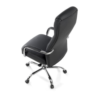 fauteuil de bureau noir deluxe simil cuir accoudoirs rembourres 8