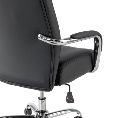 fauteuil de bureau noir deluxe simil cuir accoudoirs rembourres 5