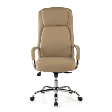 fauteuil de bureau beige deluxe simil cuir accoudoirs rembourres 3