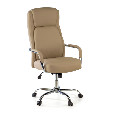 fauteuil de bureau beige deluxe simil cuir accoudoirs rembourres 1