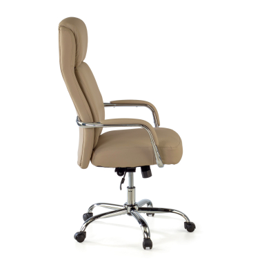 fauteuil de bureau beige deluxe simil cuir accoudoirs rembourres 4