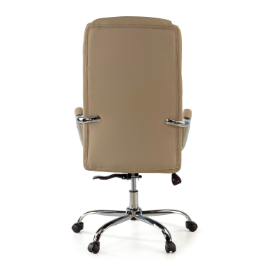 fauteuil de bureau beige deluxe simil cuir accoudoirs rembourres 7