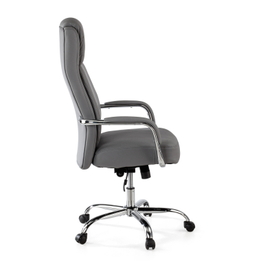 fauteuil de bureau gris deluxe simil cuir accoudoirs rembourres 4