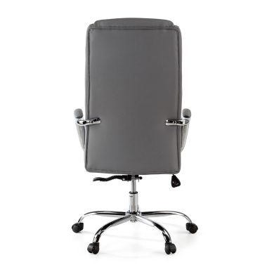 fauteuil de bureau gris deluxe simil cuir accoudoirs rembourres 7
