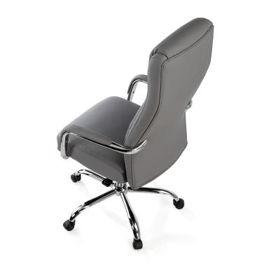 fauteuil de bureau gris deluxe simil cuir accoudoirs rembourres 8