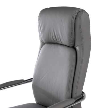 fauteuil de bureau gris deluxe simil cuir accoudoirs rembourres 6