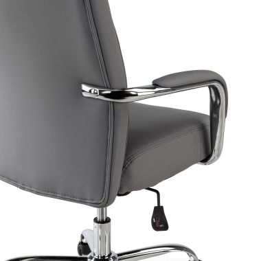 fauteuil de bureau gris deluxe simil cuir accoudoirs rembourres 5