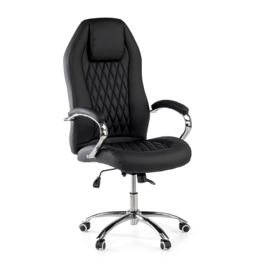 fauteuil de bureau noir pioneer simil cuir accoudoirs rembourres 1
