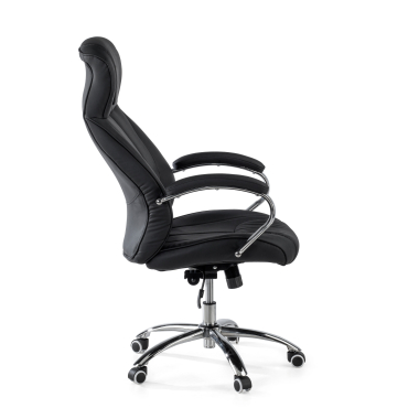 fauteuil de bureau noir noble simil cuir accoudoirs rembourres 4