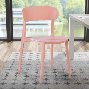 chaise de conference rose moon plastique sans accoudoirs 2