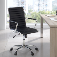Chaise bureau design Vogue, Structure chromée, dossier bas
