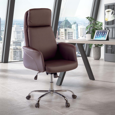 fauteuil de bureau marron king simil cuir accoudoirs rembourres 2