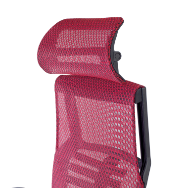 chaise ergonomique rouge structure noire maille accoudoirs reglables 5d soutien lombaire appui tete 10