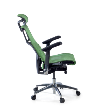 chaise ergonomique vert structure noire maille accoudoirs reglables 5d soutien lombaire appui tete 5