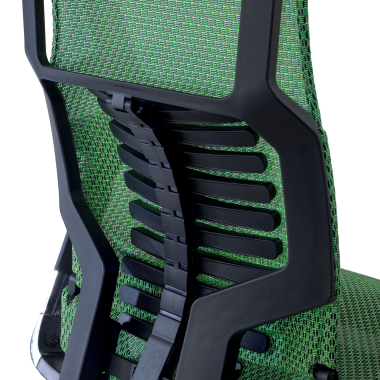 chaise ergonomique vert structure noire maille accoudoirs reglables 5d soutien lombaire appui tete 4
