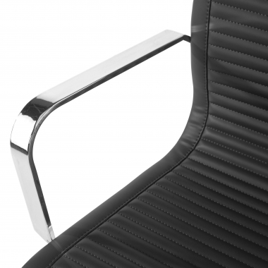 chaise de conference noir structure chromee similicuir simil cuir accoudoirs fixes 5