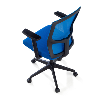 chaise pivotante bleu pivot maille accoudoirs reglables 1d 7