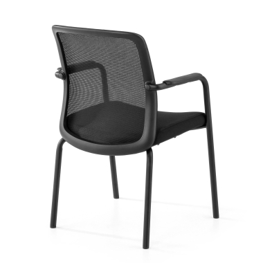 chaise visiteur noir siena maille accoudoirs fixes 5