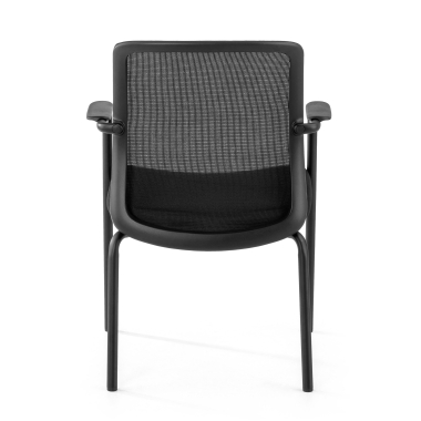 chaise visiteur noir siena maille accoudoirs fixes 6
