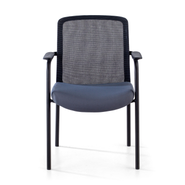 chaise visiteur gris siena maille accoudoirs fixes 3
