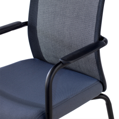 chaise visiteur gris siena maille accoudoirs fixes 9