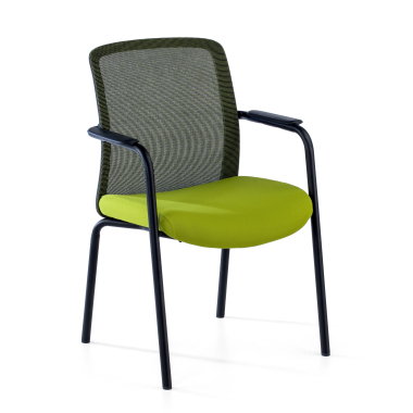 chaise visiteur vert siena maille accoudoirs fixes 1