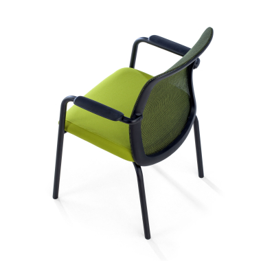 chaise visiteur vert siena maille accoudoirs fixes 7