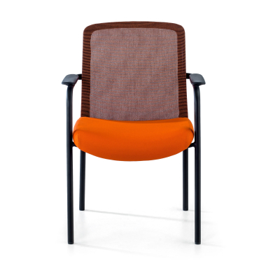chaise visiteur orange siena maille accoudoirs fixes 3
