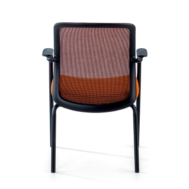 chaise visiteur orange siena maille accoudoirs fixes 6