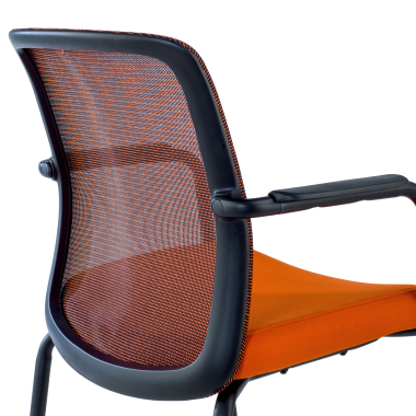 chaise visiteur orange siena maille accoudoirs fixes 10
