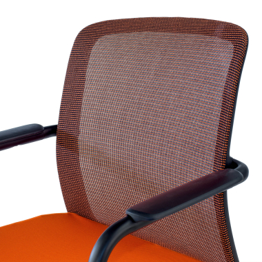chaise visiteur orange siena maille accoudoirs fixes 9