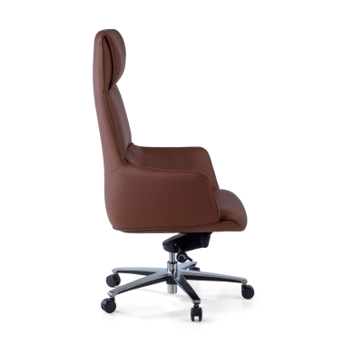 fauteuil de direction marron mozart cuir authentique accoudoirs rembourres 3