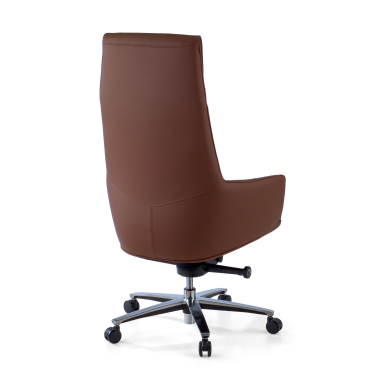 fauteuil de direction marron mozart cuir authentique accoudoirs rembourres 8