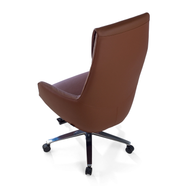 fauteuil de direction marron mozart cuir authentique accoudoirs rembourres 9